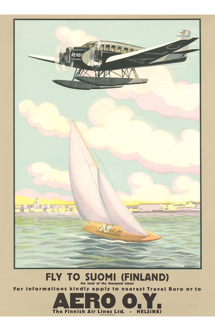Fly to Suomi, Poster 50 x 70 cm (on demand print)