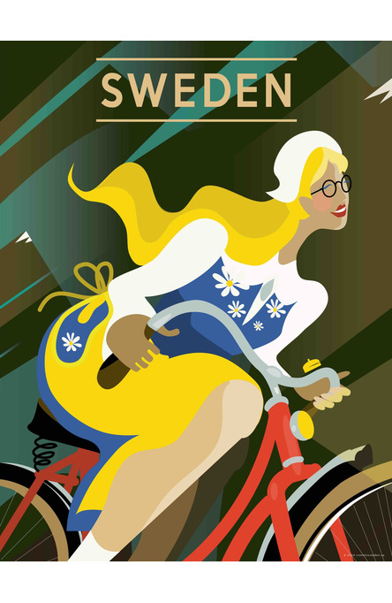 Bike Sweden, Affisch 30 x 40 cm