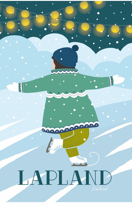 Lapland skater by Emilia Alm, Postcard