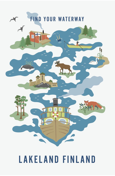 Find Your Waterway by Henna Gaus, Postcard
