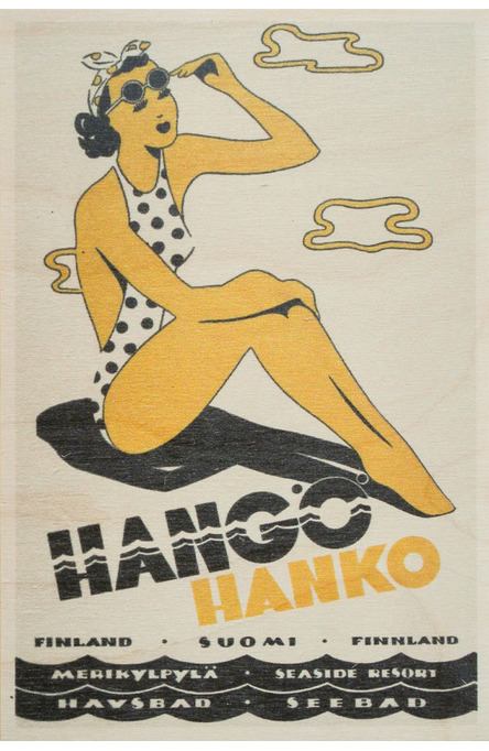 The Hanko Lady, Wooden postcard