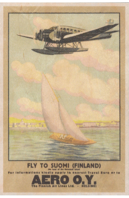 Fly to Suomi, Wooden postcard