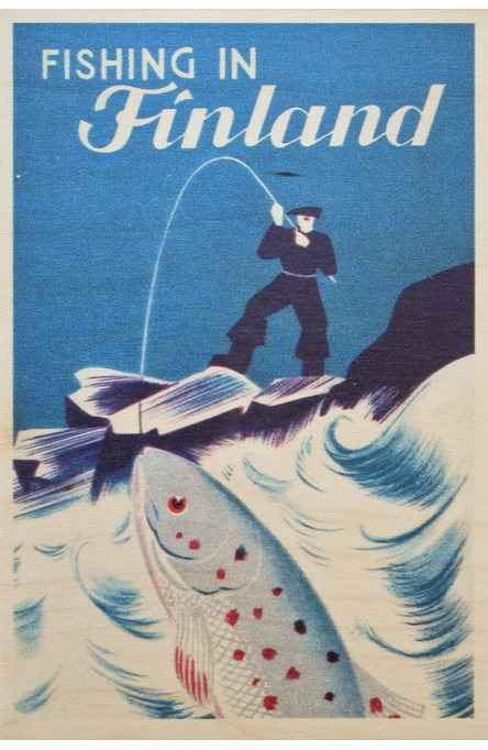 Fishing in Finland, Wooden postcard