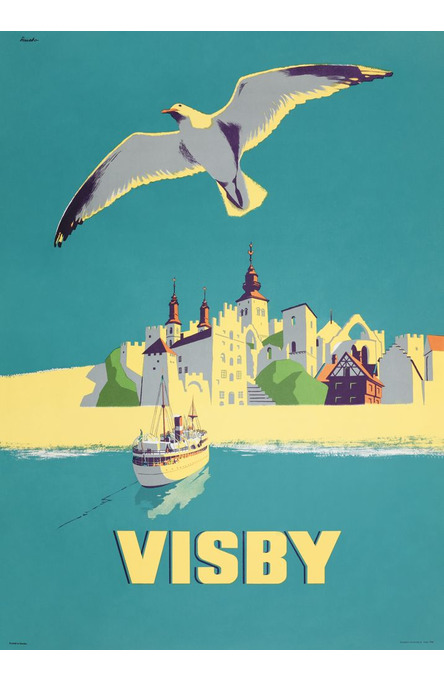 Visby från havet, Affisch 50 x 70cm