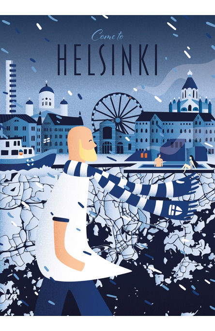 Helsinki – Heartbeat by Mareike Mosch, affisch 50×70