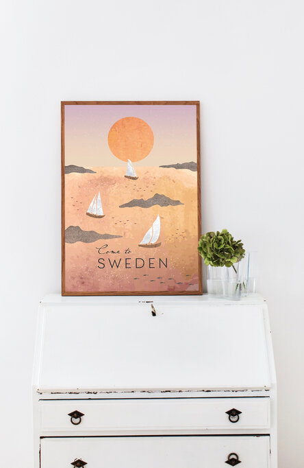Sunset sailing by Henna Gaus, Poster 50 x 70 cm