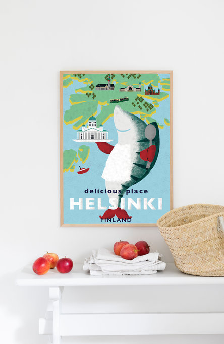 Delicious place Helsinki by Natsuki Nakamura Affisch 50×70