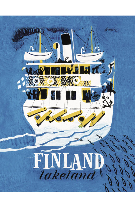 Finland Lakeland julistetarjotin Erik Bruun 20 x 27 cm