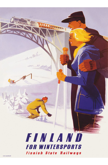 The Railway Bridge – Finland for wintersports, Poster 50 x 70 cm (on demand print)