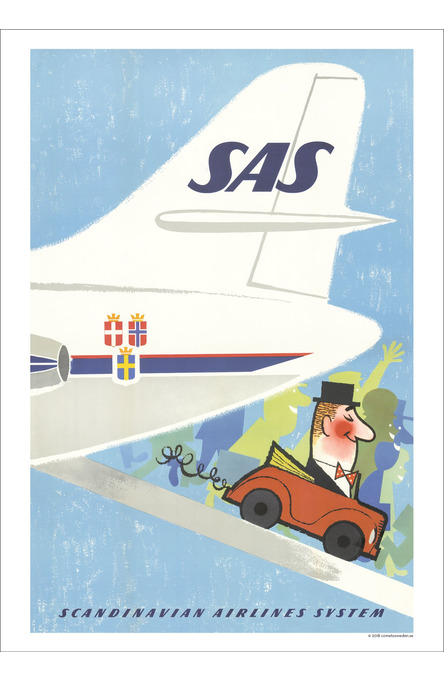 SAS bil och flyg, Affisch A4-storlek