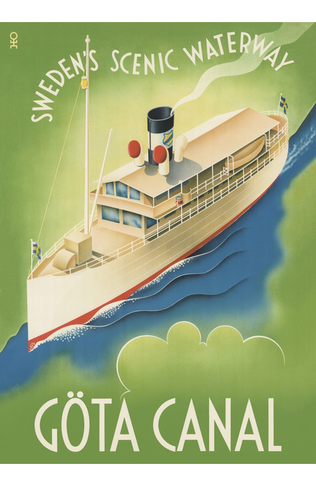 Göta Canal Waterway, Affisch 50 x 70cm