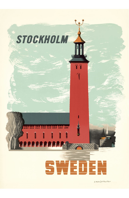 Kauffer: The city hall in Stockholm , Poster 50 x 70 cm