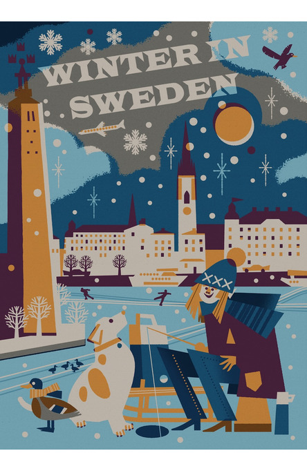 Winter in Sweden by Christina Hägerfors, Affisch 50 x 70 cm