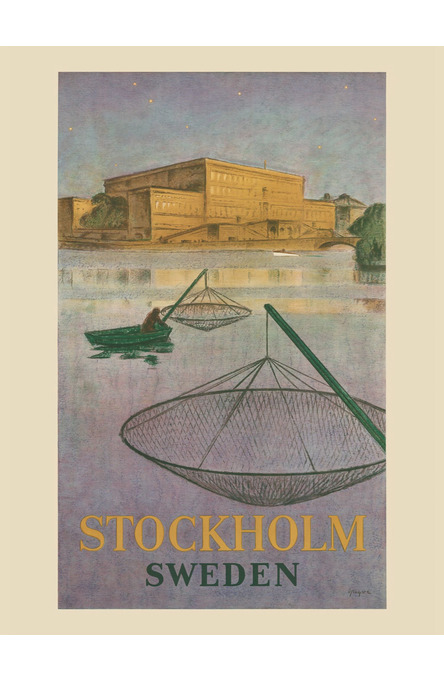 Fiskare på Stockholms ström, Affisch 30 x 40 cm