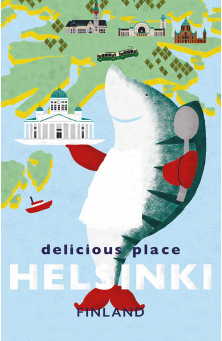 Delicious place Helsinki by Natsuki Nakamura, vykort