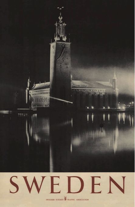 Stockholm City Hall by Night, Postcard