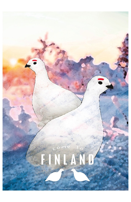 The willow ptarmigans by Tanja Sanila, Poster 50 x 70 cm (on demand print)