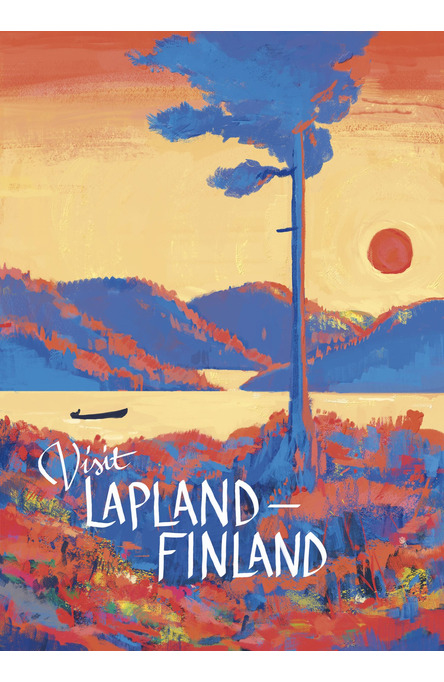 Visit Lapland by Väinö Heinonen, Poster 50 x 70 cm (on demand print)