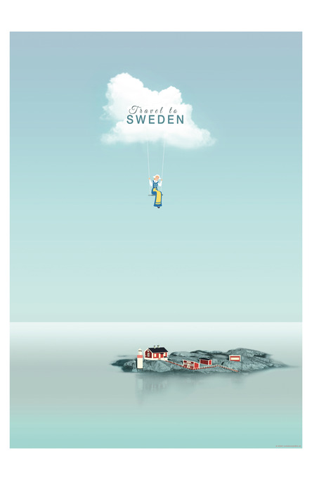 Travel to Sweden by Mae Liza Montibon, Poster 50 x 70 cm