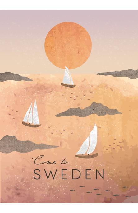 Sunset sailing by Henna Gaus, Poster 50 x 70 cm