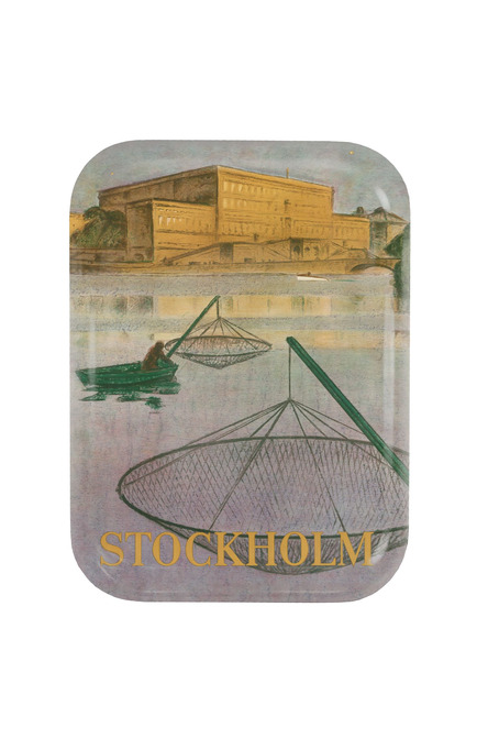 Fiskare på Stockholms ström, Bricka 20 x 27 cm