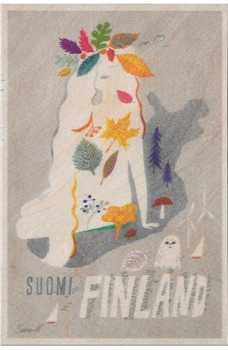 Suomi-Finland by Sanna Mander, Wooden postcard