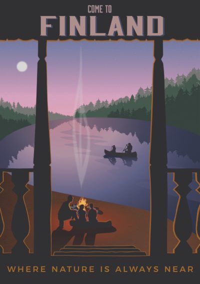Postcard of Finland, where nature is always near