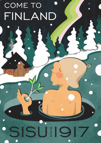 Come to Finland sisu postcard
