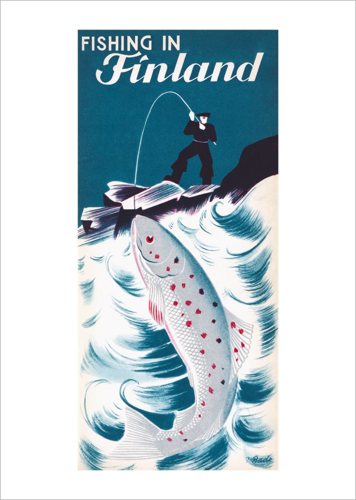 Fishing in Finland, A4 size poster - Come to Finland