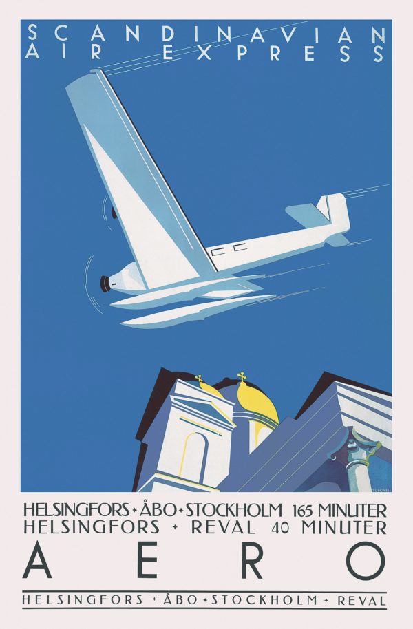 Aero from Helsinki to Turku to Stockholm postcard