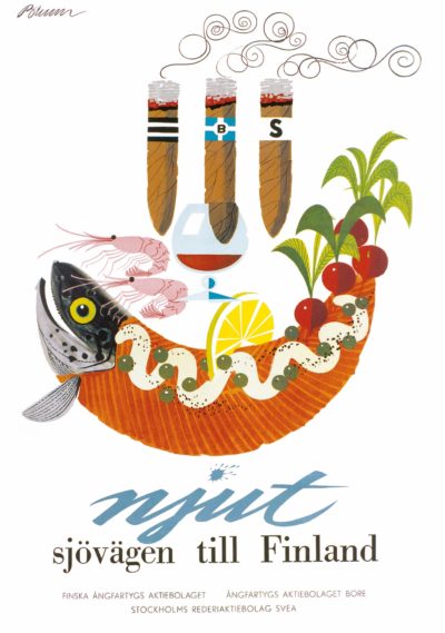 The buffet by Eric Bruun, Finland postcard