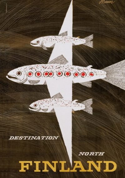 The salmon flight by Eric Bruun postcard