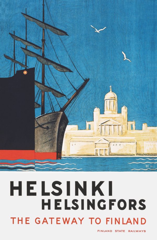 Postcard of Helsinki, the gateway to Finland