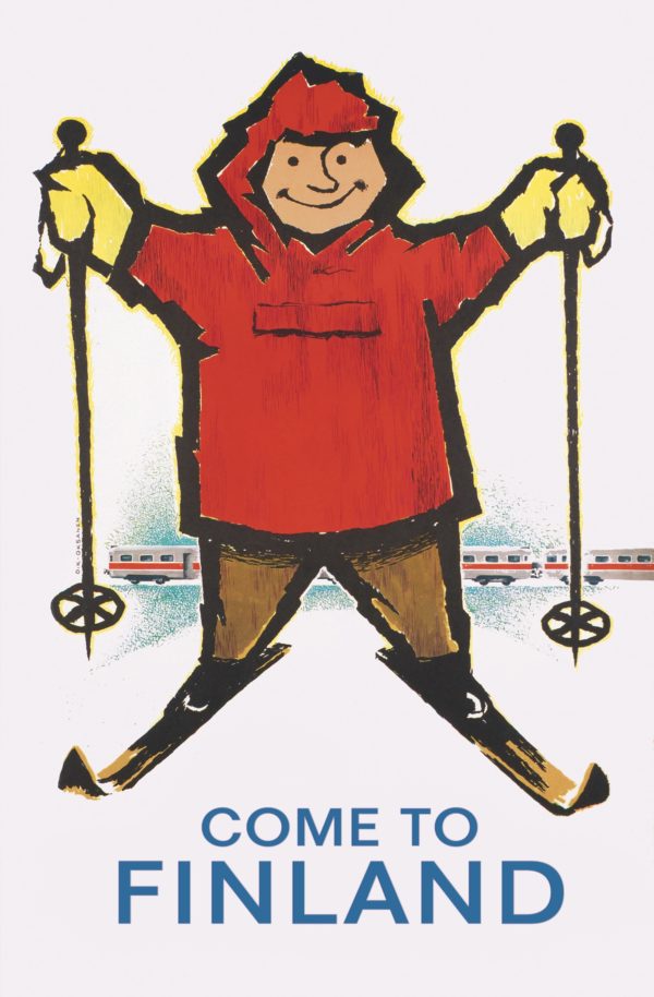 The anorak boy, come to Finland postcard