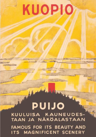 Postcard of the Puijo tower in Kuopio