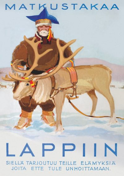 Travel to Lapland postcard
