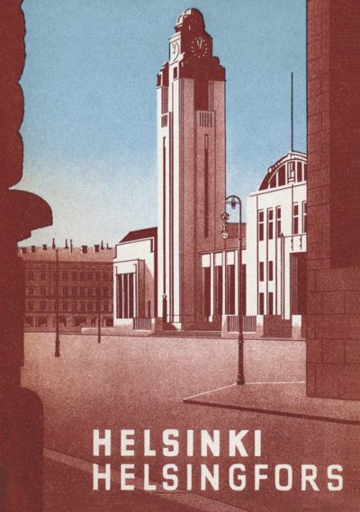 Postcard of the central railway station in Helsinki