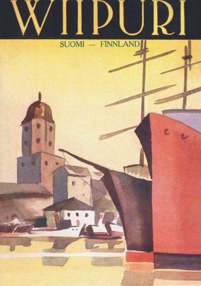 Postcard of ships in Vyborg