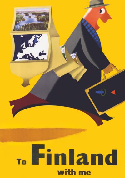 Postcard of Finland, the happy traveler