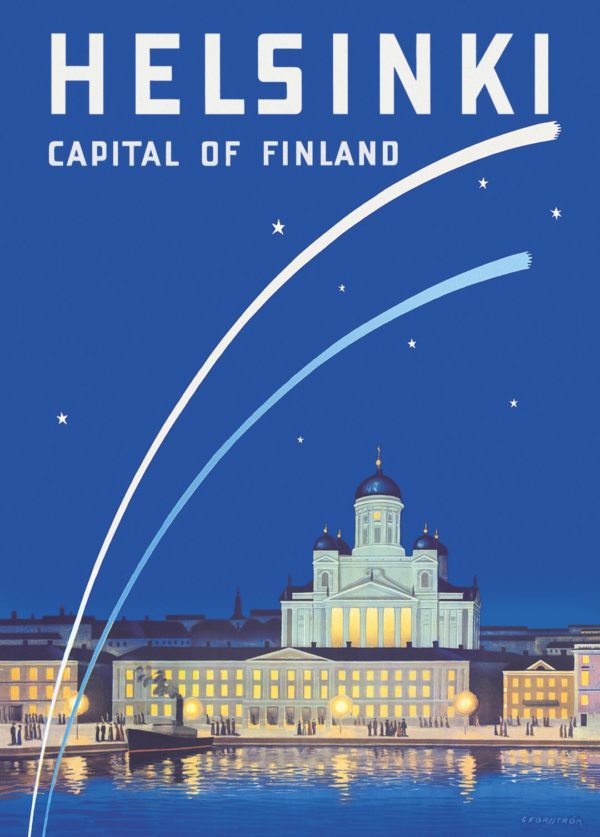 Vintage Finland affisch som heter “Helsinki - Capital of Finland”, i storlek 50x70 cm.