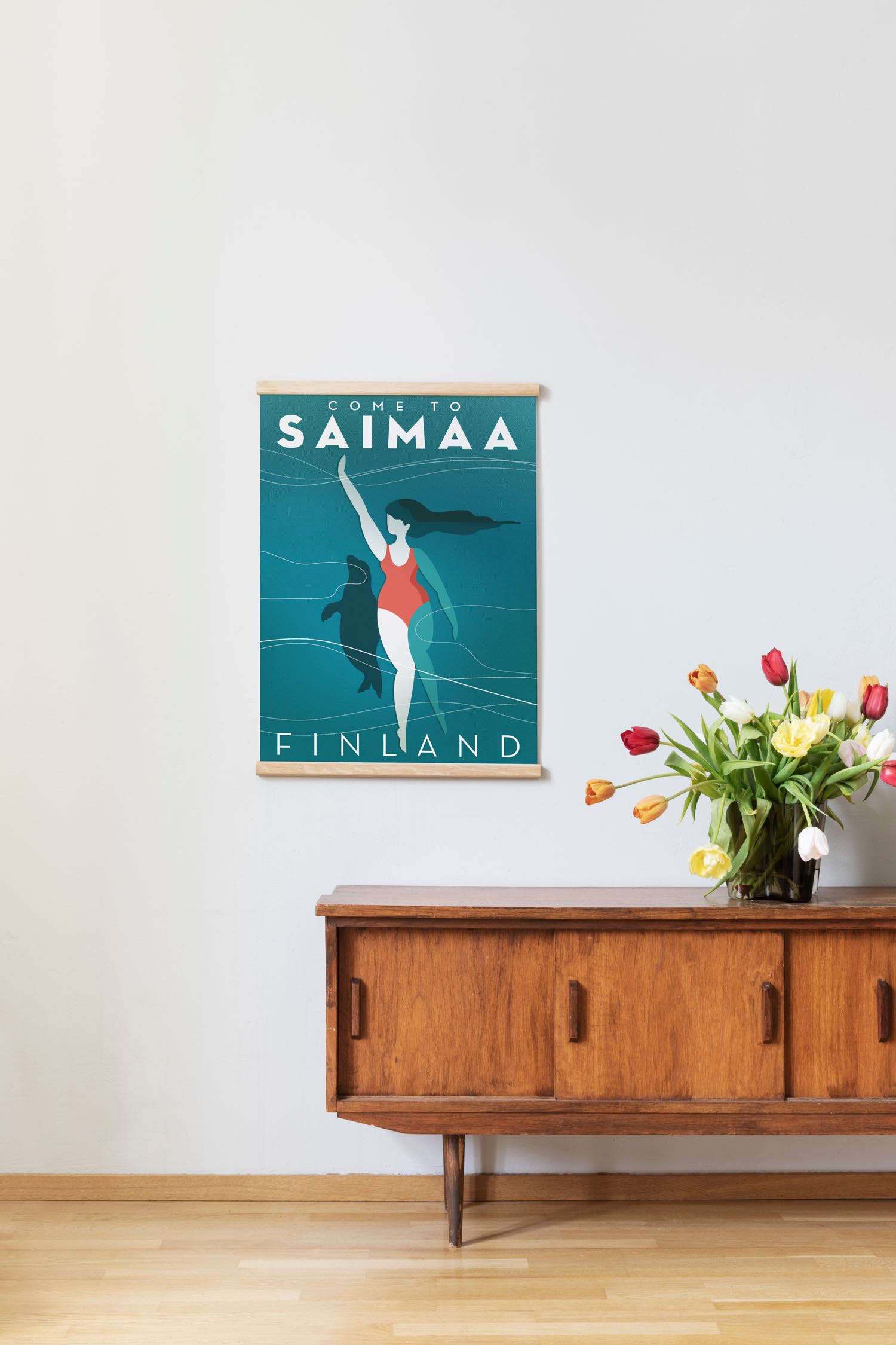 Poster of woman swimming in Saimaa
