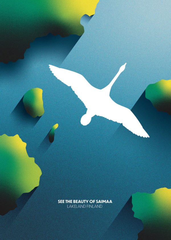 Poster of bird flying over Saimaa