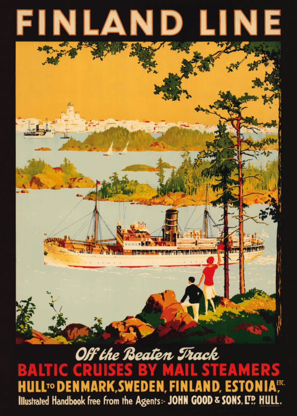 Vintage Finland affisch som heter “Finland Line”, i storlek 50x70 cm.