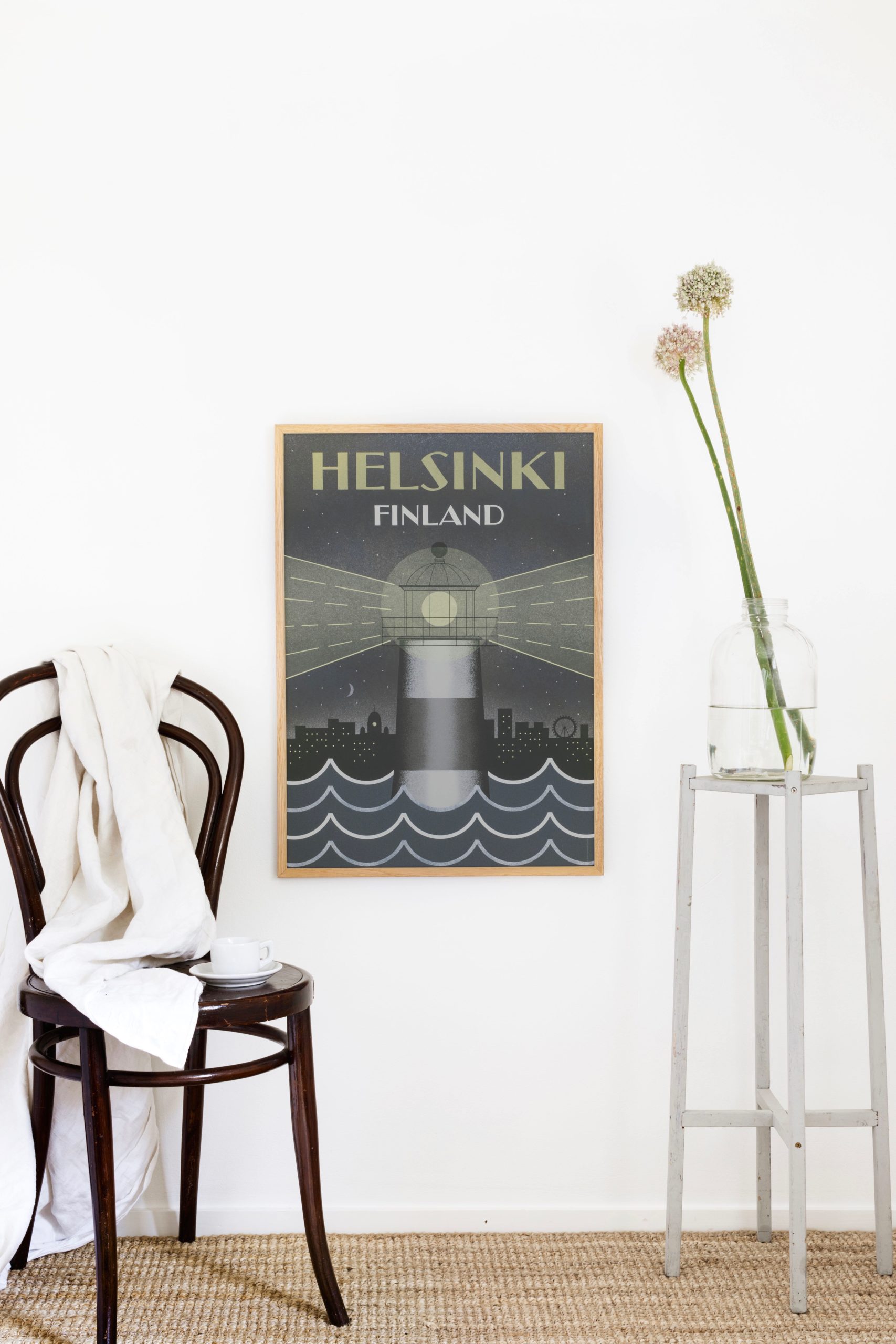Poster of a lighthouse in Helsinki