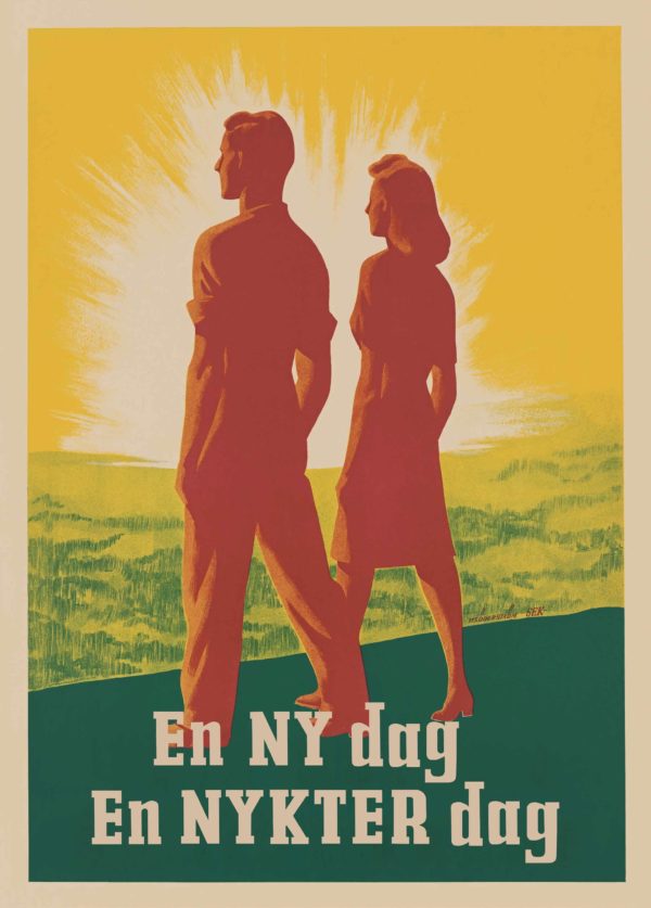 Finland travel poster named “En ny dag” printed as a postcard