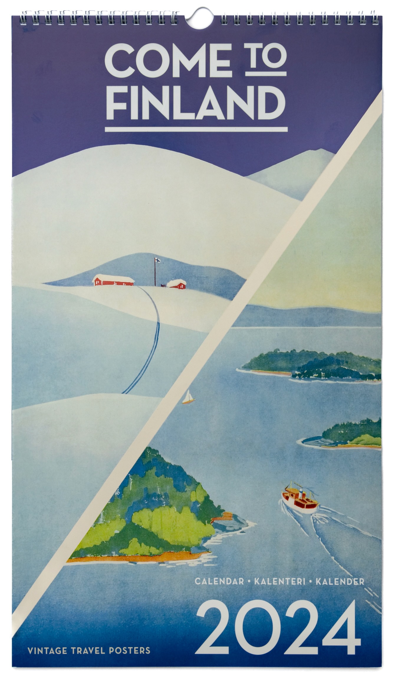 Calendar 2024 Vintage Come To Finland   CAL 2024 Vintage Travel Poster Calendar Come To Finland 2 